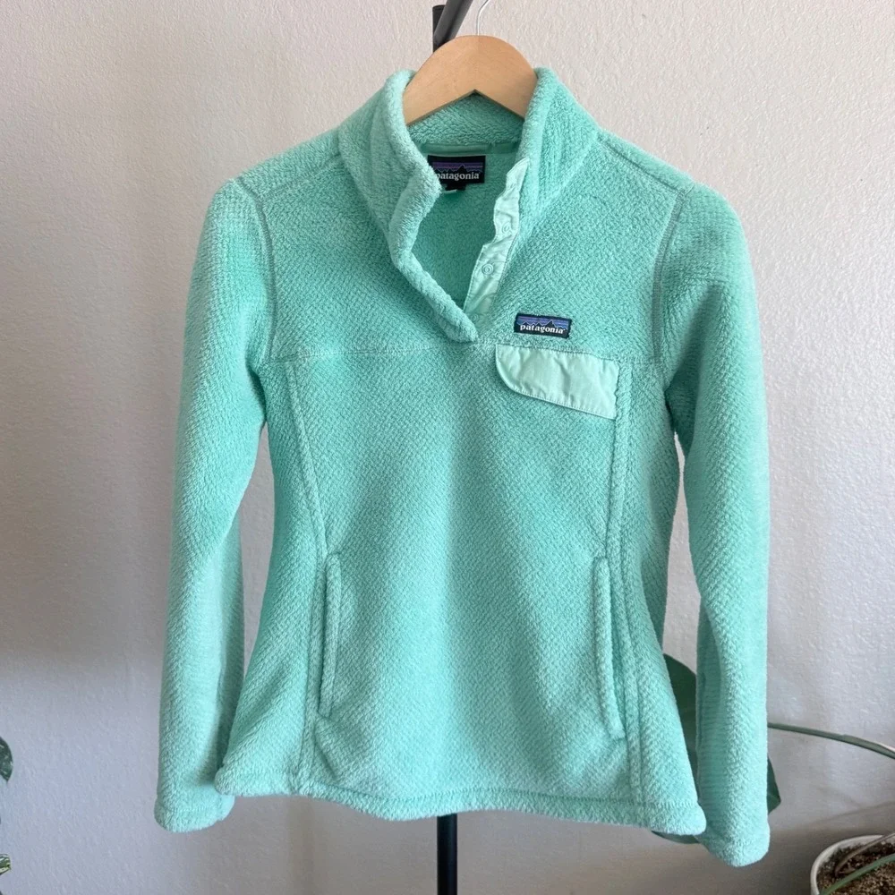 Patagonia Womens Re-Tool Snap-T Fleece Pullover Mint Green Small